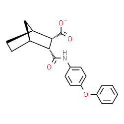 ChemSpider 2D Image | (1S,2S,3R,4S)-3-[(4-Phenoxyphenyl)carbamoyl]bicyclo[2.2.1]heptane-2-carboxylate | C21H20NO4