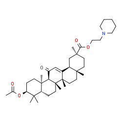 ChemSpider 2D Image | 2-(1-Piperidinyl)ethyl (3beta,5beta,10alpha,14beta,18alpha)-3-acetoxy-11-oxoolean-12-en-30-oate | C39H61NO5