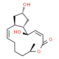 ChemSpider 2D Image | (1R,2Z,6R,11aR,13S,14aS)-1,13-Dihydroxy-6-methyl-1,6,7,8,9,11a,12,13,14,14a-decahydro-4H-cyclopenta[f]oxacyclotridecin-4-one | C16H24O4