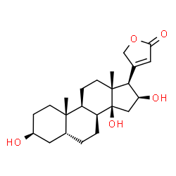 ChemSpider 2D Image | (3beta,5beta,8alpha,16beta)-3,14,16-Trihydroxycard-20(22)-enolide | C23H34O5
