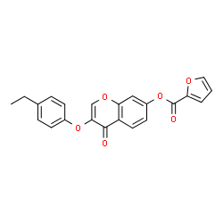 ChemSpider 2D Image | 3-(4-Ethylphenoxy)-4-oxo-4H-chromen-7-yl 2-furoate | C22H16O6
