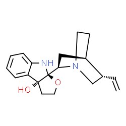 ChemSpider 2D Image | (3aR,8aS)-8a-[(2R,4R,5S)-5-Vinyl-1-azabicyclo[2.2.2]oct-2-yl]-2,3,8,8a-tetrahydro-3aH-furo[2,3-b]indol-3a-ol | C19H24N2O2
