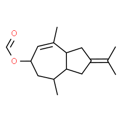 ChemSpider 2D Image | 2-Isopropylidene-4,8-dimethyl-1,2,3,3a,4,5,6,8a-octahydro-6-azulenyl formate | C16H24O2