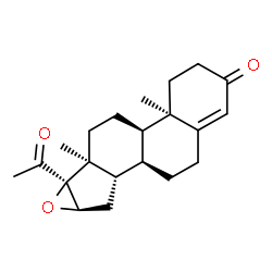 ChemSpider 2D Image | (9beta,16alpha)-16,17-Epoxypregn-4-ene-3,20-dione | C21H28O3