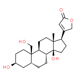 ChemSpider 2D Image | (3beta,5beta)-3,14,19-Trihydroxycard-20(22)-enolide | C23H34O5