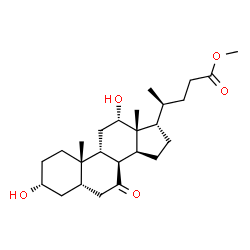 ChemSpider 2D Image | Methyl (3alpha,5beta,8alpha,9beta,12alpha,17alpha,20S)-3,12-dihydroxy-7-oxocholan-24-oate | C25H40O5