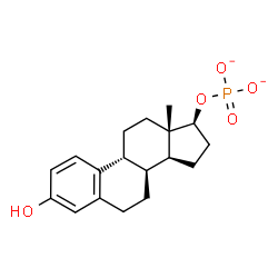 ChemSpider 2D Image | (8alpha,9beta,17beta)-3-Hydroxyestra-1,3,5(10)-trien-17-yl phosphate | C18H23O5P
