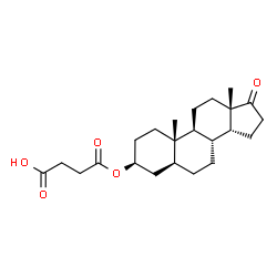 ChemSpider 2D Image | 4-Oxo-4-{[(3beta,5alpha,14beta)-17-oxoandrostan-3-yl]oxy}butanoic acid | C23H34O5