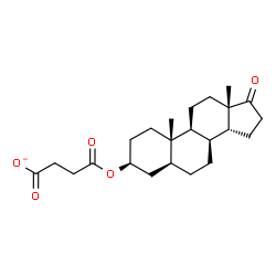 ChemSpider 2D Image | 4-Oxo-4-{[(3beta,5alpha,8alpha,14beta)-17-oxoandrostan-3-yl]oxy}butanoate | C23H33O5