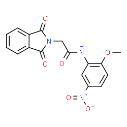 ChemSpider 2D Image | 2H-isoindole-2-acetamide, 1,3-dihydro-N-(2-methoxy-5-nitrophenyl)-1,3-dioxo- | C17H13N3O6