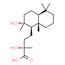 ChemSpider 2D Image | (2S)-2-Hydroxy-4-[(1R,2R,4aS,8aS)-2-hydroxy-2,5,5,8a-tetramethyldecahydro-1-naphthalenyl]-2-methylbutanoic acid | C19H34O4