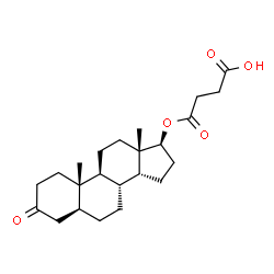 ChemSpider 2D Image | 4-Oxo-4-{[(5alpha,14beta,17beta)-3-oxoandrostan-17-yl]oxy}butanoic acid | C23H34O5