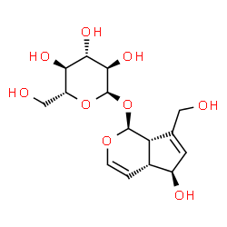 ChemSpider 2D Image | (1S,4aR,5S,7aS)-5-Hydroxy-7-(hydroxymethyl)-1,4a,5,7a-tetrahydrocyclopenta[c]pyran-1-yl alpha-D-glucopyranoside | C15H22O9