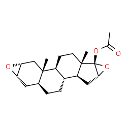 ChemSpider 2D Image | (2alpha,3alpha,5alpha,16alpha,17alpha)-2,3:16,17-Diepoxyandrostan-17-yl acetate | C21H30O4