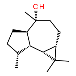 ChemSpider 2D Image | (1aS,4R,4aR,7R,7aS,7bR)-1,1,4,7-Tetramethyldecahydro-1H-cyclopropa[e]azulen-4-ol | C15H26O
