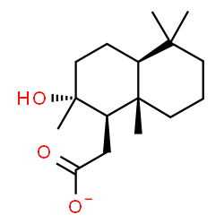 ChemSpider 2D Image | [(1R,2R,4aS,8aS)-2-Hydroxy-2,5,5,8a-tetramethyldecahydro-1-naphthalenyl]acetate | C16H27O3