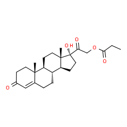 ChemSpider 2D Image | 17-Hydroxy-3,20-dioxopregn-4-en-21-yl propionate | C24H34O5