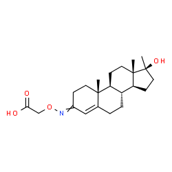 ChemSpider 2D Image | ({[(17beta)-17-Hydroxy-17-methylandrost-4-en-3-ylidene]amino}oxy)acetic acid | C22H33NO4