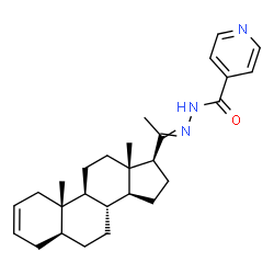 ChemSpider 2D Image | N'-[(5alpha)-Pregn-2-en-20-ylidene]isonicotinohydrazide | C27H37N3O