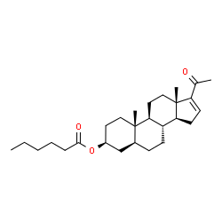 ChemSpider 2D Image | (3beta,5alpha)-20-Oxopregn-16-en-3-yl hexanoate | C27H42O3