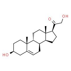 ChemSpider 2D Image | (3beta,8alpha,9beta)-3,21-Dihydroxypregn-5-en-20-one | C21H32O3