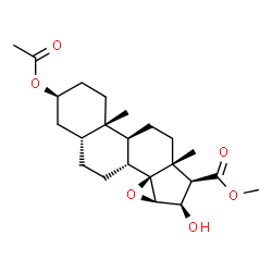 ChemSpider 2D Image | Methyl (3beta,5beta,14beta,15beta,16beta,17beta)-3-acetoxy-16-hydroxy-14,15-epoxyandrostane-17-carboxylate | C23H34O6