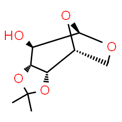 ChemSpider 2D Image | 1,6-Anhydro-3,4-O-isopropylidene-.beta.-D-galactopyranose | C9H14O5