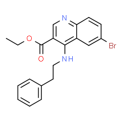 ChemSpider 2D Image | Ethyl 6-bromo-4-[(2-phenylethyl)amino]-3-quinolinecarboxylate | C20H19BrN2O2