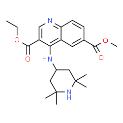 ChemSpider 2D Image | 3-Ethyl 6-methyl 4-[(2,2,6,6-tetramethyl-4-piperidinyl)amino]-3,6-quinolinedicarboxylate | C23H31N3O4