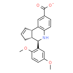 ChemSpider 2D Image | (3aR,4R,9bS)-4-(2,5-Dimethoxyphenyl)-3a,4,5,9b-tetrahydro-3H-cyclopenta[c]quinoline-8-carboxylate | C21H20NO4