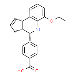 ChemSpider 2D Image | 4-((3aR,4S,9bS)-6-Ethoxy-3a,4,5,9b-tetrahydro-3H-cyclopenta[c]quinolin-4-yl)benzoic acid | C21H21NO3