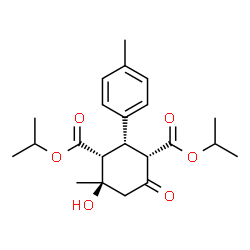 ChemSpider 2D Image | Diisopropyl (1S,2S,3R,4R)-4-hydroxy-4-methyl-2-(4-methylphenyl)-6-oxo-1,3-cyclohexanedicarboxylate | C22H30O6