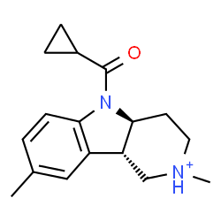 ChemSpider 2D Image | (4aS,9bS)-5-(Cyclopropylcarbonyl)-2,8-dimethyl-2,3,4,4a,5,9b-hexahydro-1H-pyrido[4,3-b]indol-2-ium | C17H23N2O