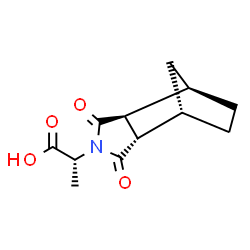 ChemSpider 2D Image | (2R)-2-[(1R,2S,6S,7S)-3,5-Dioxo-4-azatricyclo[5.2.1.0~2,6~]dec-4-yl]propanoic acid | C12H15NO4