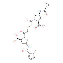 ChemSpider 2D Image | (2S,4S)-1-{[(2-{(2S,4S)-2-Carboxylato-4-[(cyclopropylcarbonyl)amino]-1-pyrrolidinyl}-2-oxoethyl)sulfanyl]acetyl}-4-{[(1-methyl-1H-pyrrol-2-yl)carbonyl]amino}-2-pyrrolidinecarboxylate | C24H29N5O8S