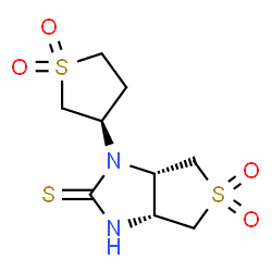 ChemSpider 2D Image | (3aR,6aS)-1-[(3R)-1,1-Dioxidotetrahydro-3-thiophenyl]tetrahydro-1H-thieno[3,4-d]imidazole-2(3H)-thione 5,5-dioxide | C9H14N2O4S3
