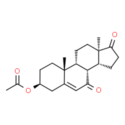 ChemSpider 2D Image | (3beta,9beta,13alpha,14beta)-7,17-Dioxoandrost-5-en-3-yl acetate | C21H28O4