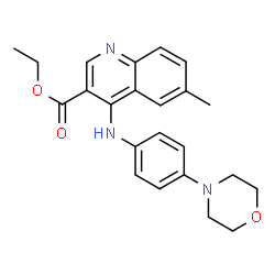ChemSpider 2D Image | Ethyl 6-methyl-4-{[4-(4-morpholinyl)phenyl]amino}-3-quinolinecarboxylate | C23H25N3O3