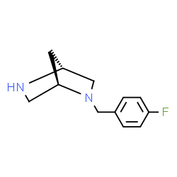 ChemSpider 2D Image | (1R,4R)-2-(4-Fluorobenzyl)-2,5-diazabicyclo[2.2.1]heptane | C12H15FN2