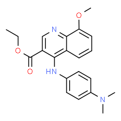 ChemSpider 2D Image | Ethyl 4-{[4-(dimethylamino)phenyl]amino}-8-methoxy-3-quinolinecarboxylate | C21H23N3O3