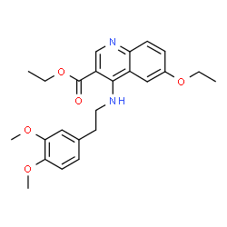ChemSpider 2D Image | Ethyl 4-{[2-(3,4-dimethoxyphenyl)ethyl]amino}-6-ethoxy-3-quinolinecarboxylate | C24H28N2O5