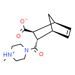 ChemSpider 2D Image | (1S,2S,3S,4S)-3-[(4-Methylpiperazin-4-ium-1-yl)carbonyl]bicyclo[2.2.1]hept-5-ene-2-carboxylate | C14H20N2O3