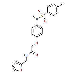 ChemSpider 2D Image | N-(2-Furylmethyl)-2-(4-{methyl[(4-methylphenyl)sulfonyl]amino}phenoxy)acetamide | C21H22N2O5S