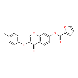ChemSpider 2D Image | 3-(4-Methylphenoxy)-4-oxo-4H-chromen-7-yl 2-furoate | C21H14O6