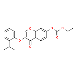 ChemSpider 2D Image | Ethyl 3-(2-isopropylphenoxy)-4-oxo-4H-chromen-7-yl carbonate | C21H20O6