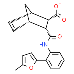 ChemSpider 2D Image | (1S,2S,3R,4S)-3-{[2-(5-Methyl-2-furyl)phenyl]carbamoyl}bicyclo[2.2.1]hept-5-ene-2-carboxylate | C20H18NO4