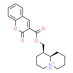 ChemSpider 2D Image | (1R,9aR)-1-({[(2-Oxo-2H-chromen-3-yl)carbonyl]oxy}methyl)octahydro-2H-quinolizinium | C20H24NO4