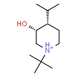 ChemSpider 2D Image | (3R,4S)-3-Hydroxy-4-isopropyl-1-(2-methyl-2-propanyl)piperidinium | C12H26NO