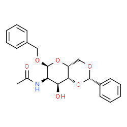 ChemSpider 2D Image | Benzyl 2-acetamido-4,6-O-benzylidene-2-deoxy-alpha-D-gulopyranoside | C22H25NO6
