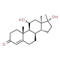 ChemSpider 2D Image | (8alpha,11alpha,13alpha,14beta,17alpha)-11,17-Dihydroxy-17-methylandrost-4-en-3-one | C20H30O3